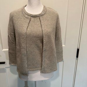 2 pc. set Vintage Lambswood, Angora Blend Ann Taylor Sweater Shell & Cardigan XS